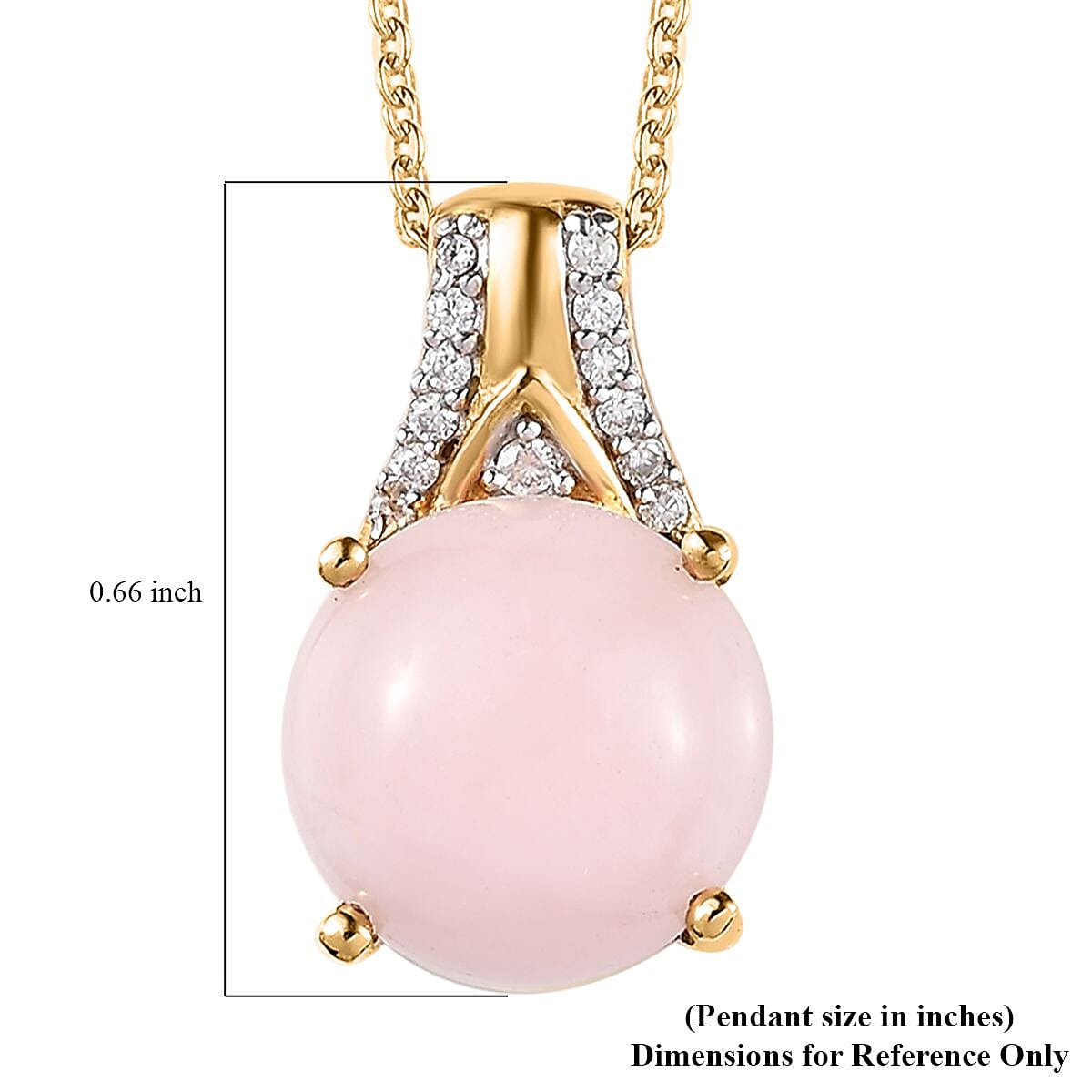 Oregon Peach Opal and Moissanite Pendant Necklace 20 Inches in Vermeil Yellow Gold Over Sterling Silver 3.40 ctw