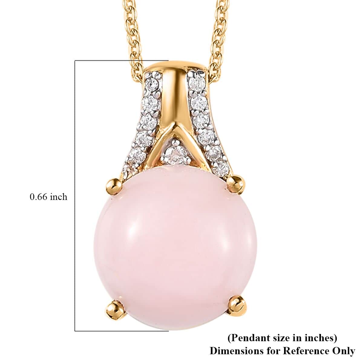 Oregon Peach Opal and Moissanite Pendant Necklace 20 Inches in Vermeil Yellow Gold Over Sterling Silver 3.40 ctw image number 6