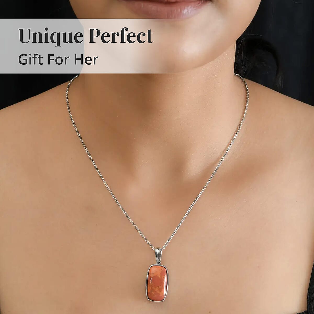 Buy Mojave Orange Turquoise Solitaire Pendant Necklace 20 Inches in ...