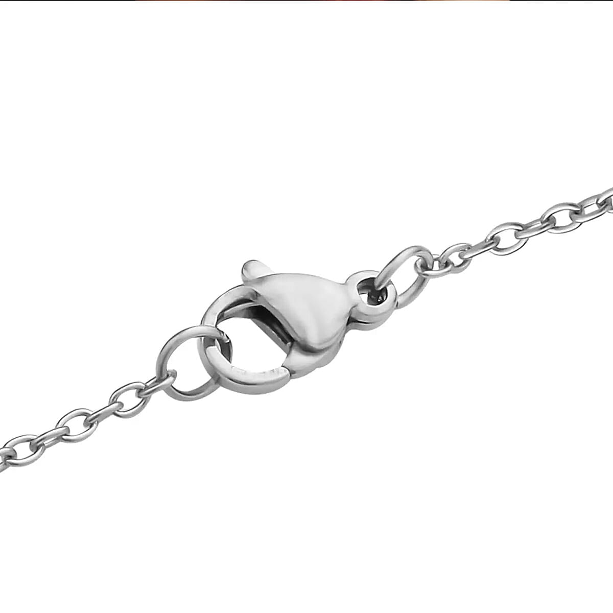 Mojave Orange Turquoise Solitaire Pendant Necklace 20 Inches in Stainless Steel 12.60 ctw image number 8
