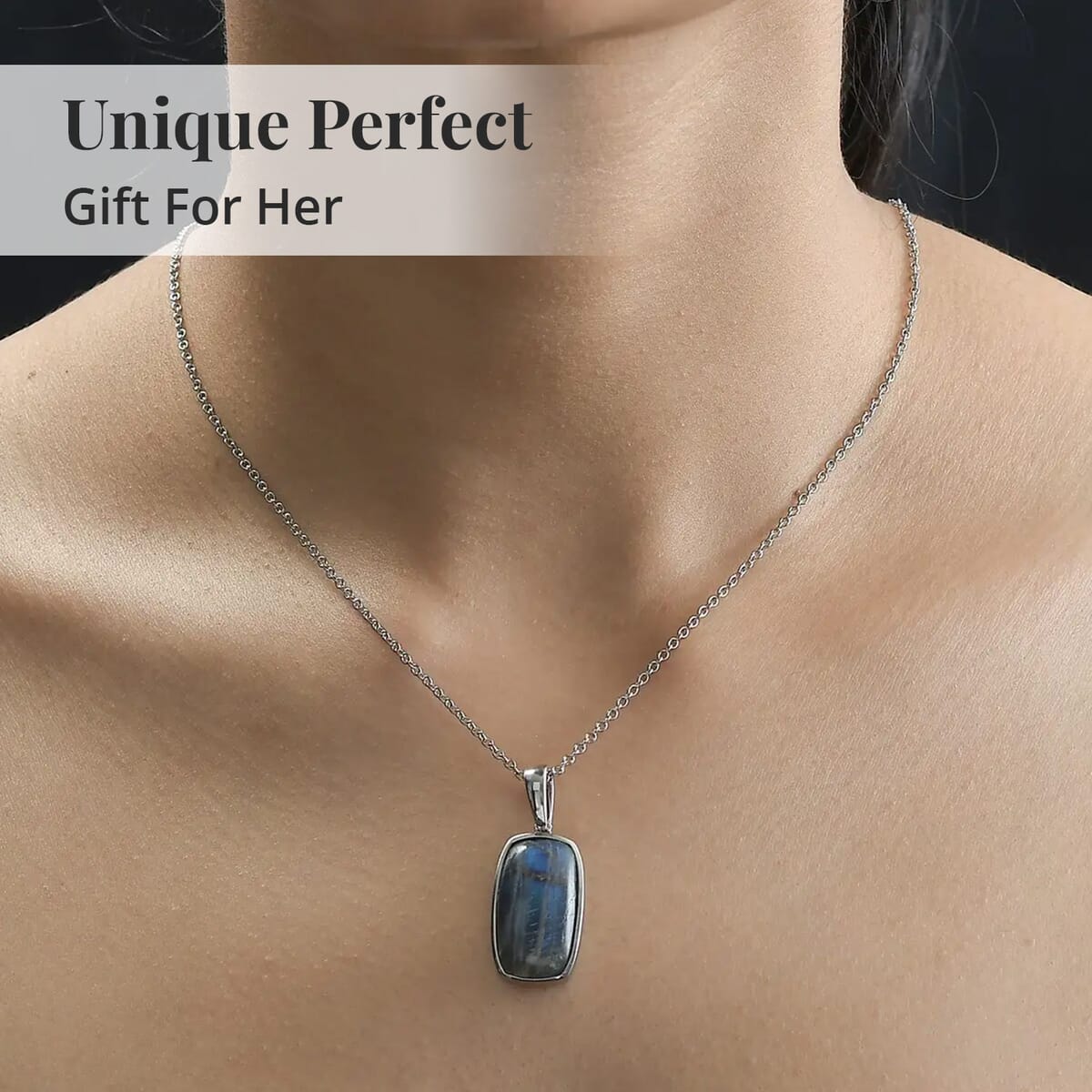 Malagasy Labradorite Solitaire Pendant Necklace 20 Inches in Stainless Steel 14.65 ctw image number 5