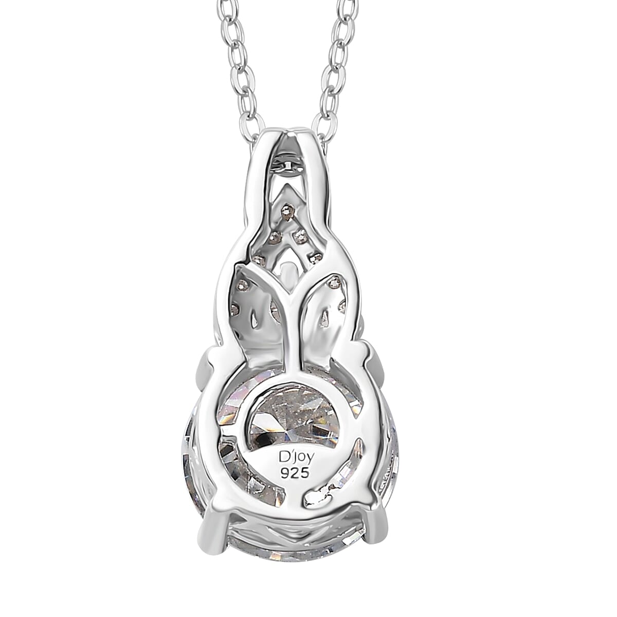 Dichroic Mist Moissanite and White Moissanite Pendant Necklace 20 Inches in Platinum Over Sterling Silver 1.85 ctw