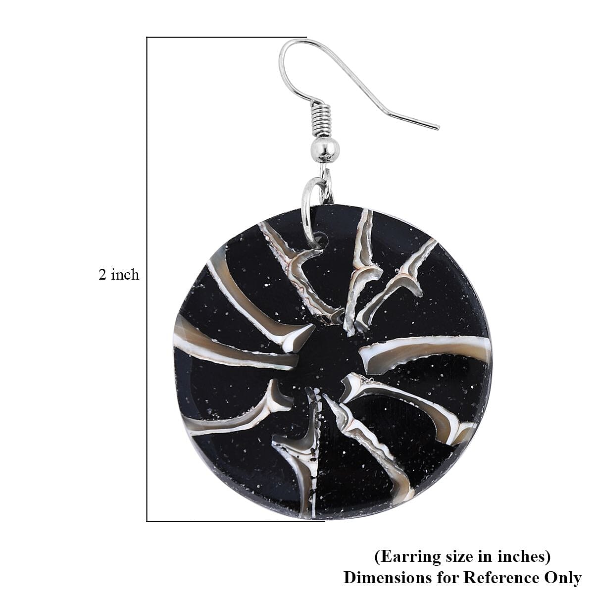 Set of 3 Resin Spider Net, Hurricane and Star Earrings in Sterling Silver image number 4