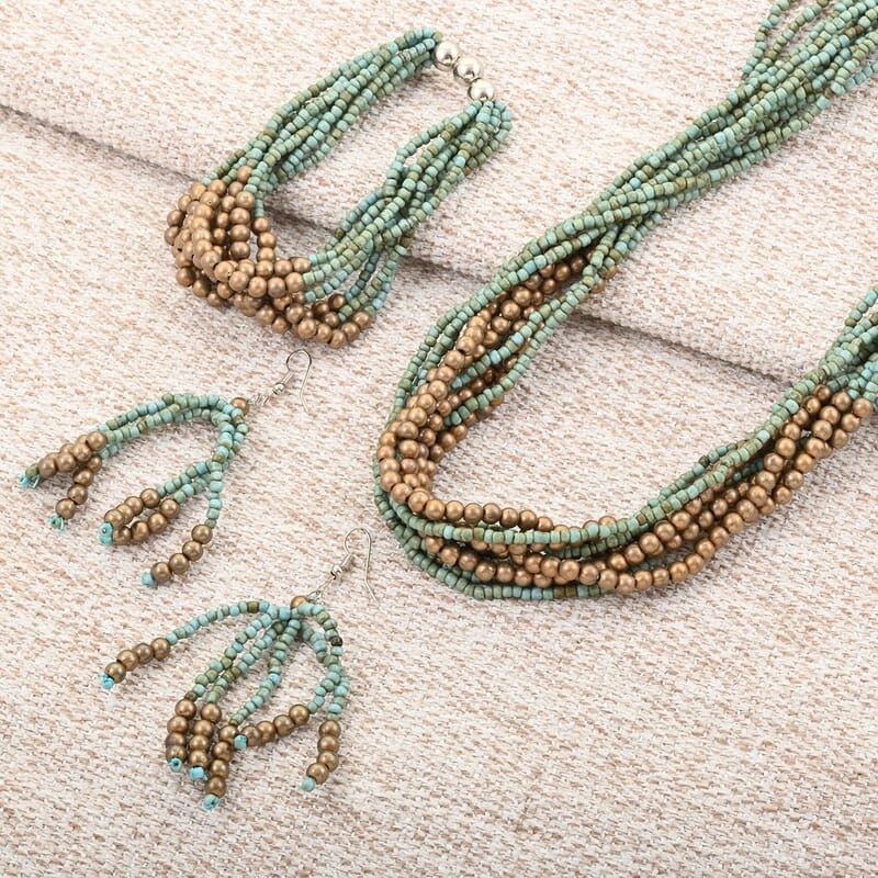  3 Piece Set -  Stone Bracelet and Stone Necklace and Earring  Sterling Silver
