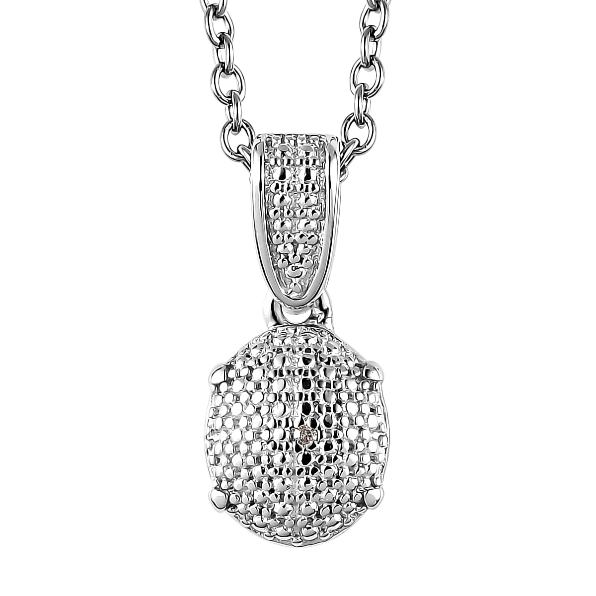 Karis Diamond Accent Ring (Size 6) and Pendant in Platinum Bond with Stainless Steel Necklace 20 Inches image number 6