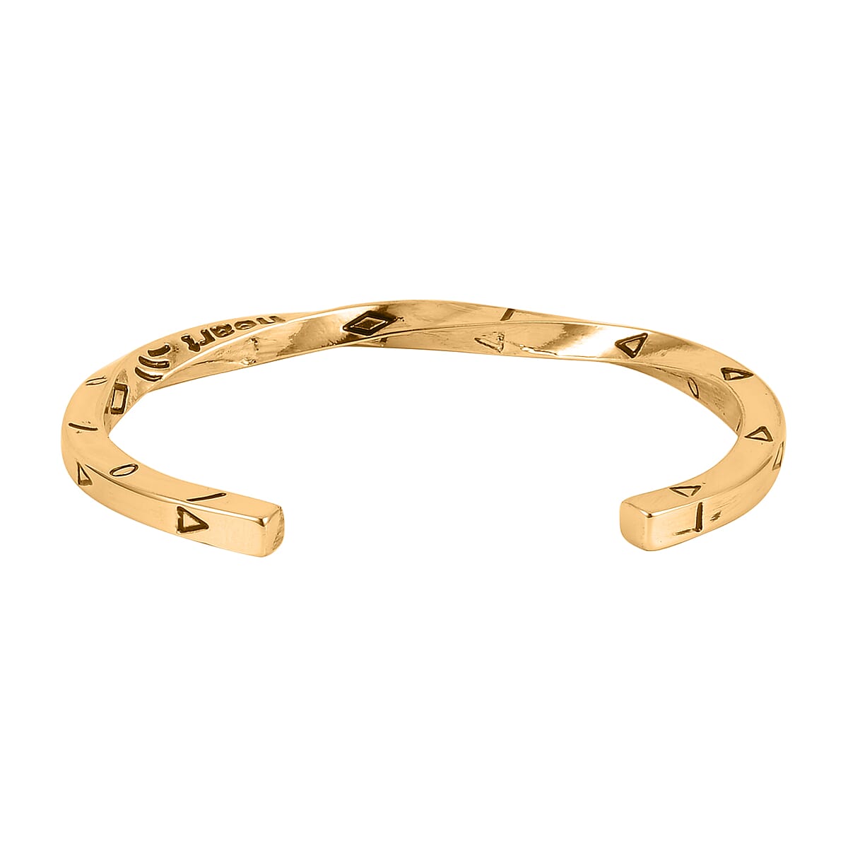 Yellow Tiger's Eye, Champagne Glass Set of 2 Stretch Bracelet and Cuff Bracelet (7.00In) in Goldtone 60.00 ctw image number 4