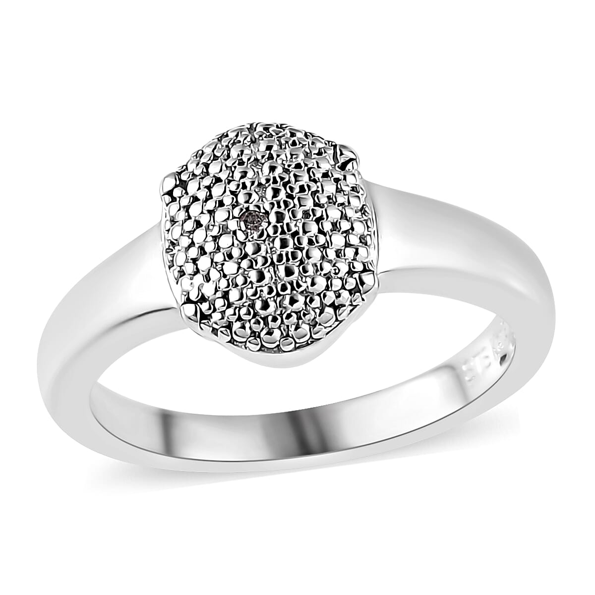 Karis Diamond Accent Ring (Size 10) and Pendant in Platinum Bond with Stainless Steel Necklace 20 Inches image number 3