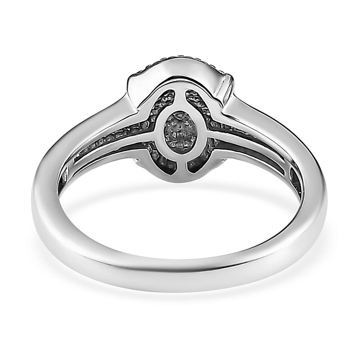 Karis Diamond Accent Ring (Size 10) and Pendant in Platinum Bond with Stainless Steel Necklace 20 Inches image number 5