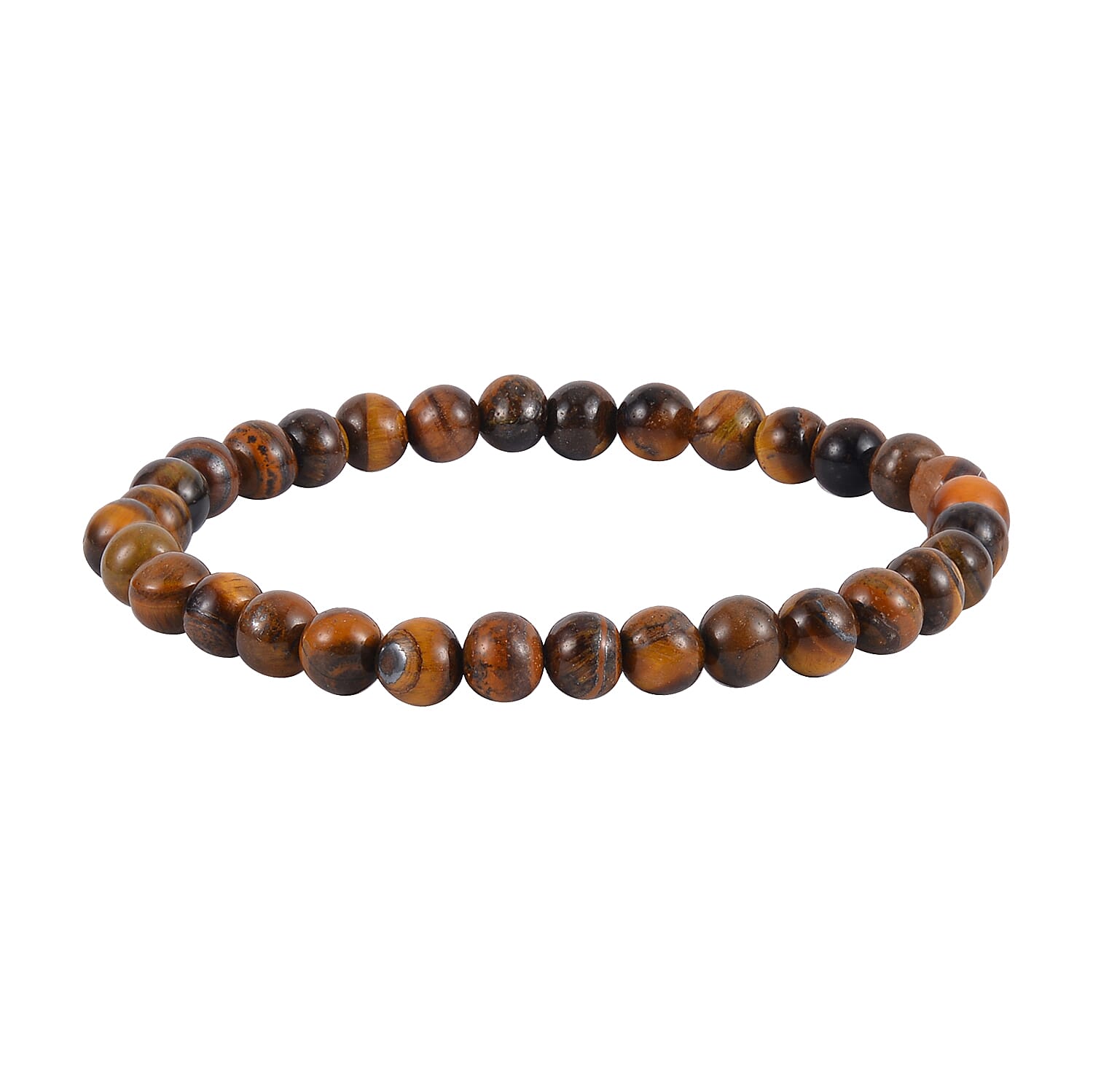 Yellow Tiger's Eye, Champagne Glass Set of 2 Stretch Bracelet and Cuff Bracelet (7.00In) in Goldtone 60.00 ctw