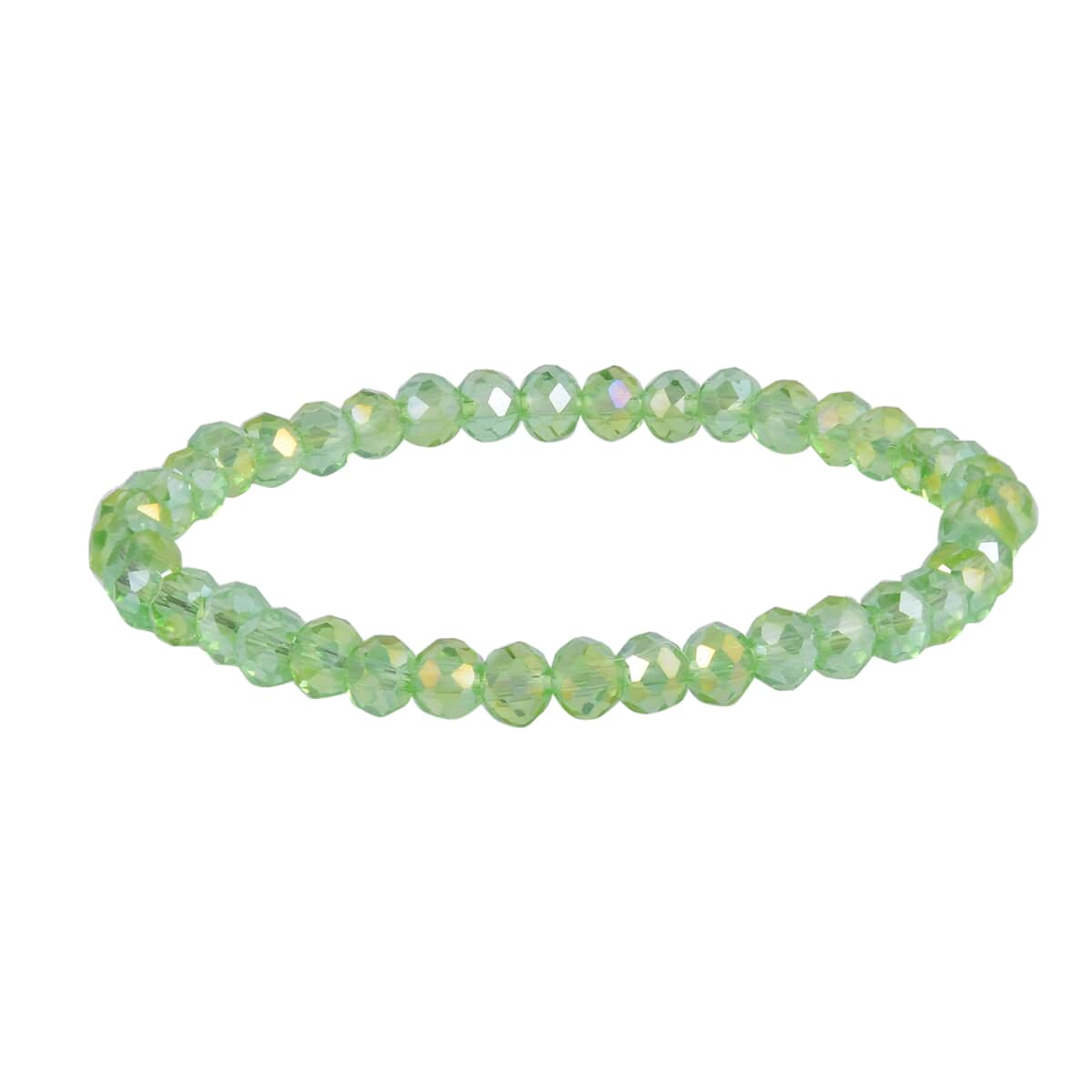Green Aventurine, Green Glass Set of 2 Stretch Bracelet and Cuff Bracelet (7.00In) in Goldtone 60.00 ctw image number 7