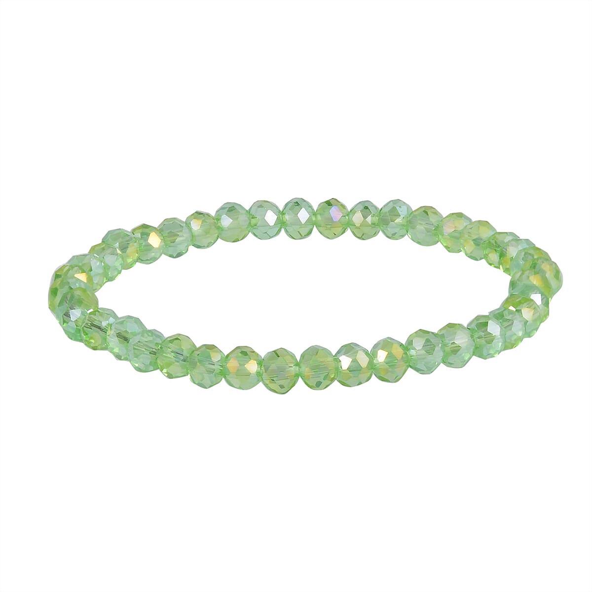 Green Aventurine, Green Glass Set of 2 Stretch Bracelet and Cuff Bracelet (7.00In) in Goldtone 60.00 ctw image number 7
