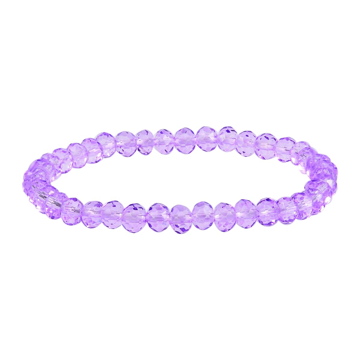 African Amethyst, Purple Glass Set of 2 Stretch Bracelet and Cuff Bracelet (7.00In) in Rosetone 60.00 ctw image number 6
