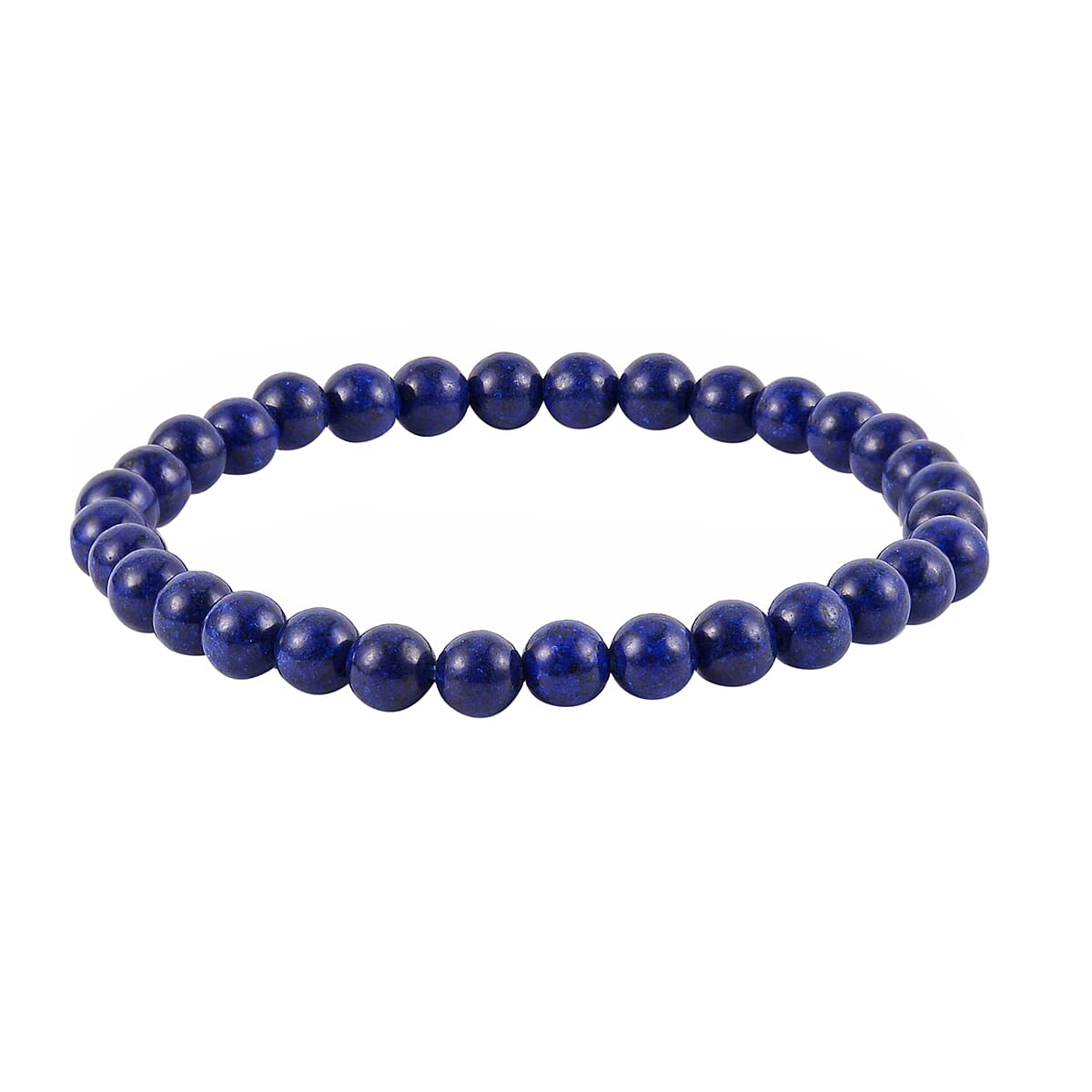 Lapis Lazuli, Blue Glass Set of 2 Stretch Bracelet and Cuff Bracelet (7.00In) in Silvertone 60.00 ctw image number 6