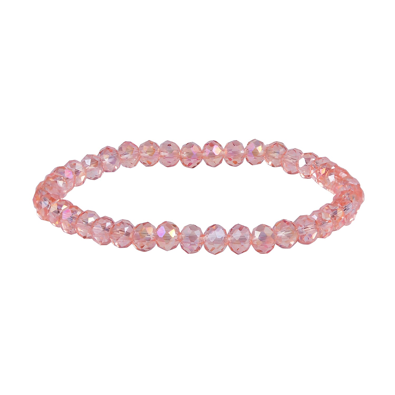 Galilea Rose Quartz, Pink Glass Set of 2 Stretch Bracelet and Cuff Bracelet (7.00In) in Rosetone 60.00 ctw