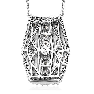 Diamond Illusion Pendant Necklace 20 Inches in Platinum Over Sterling Silver 0.50 ctw
