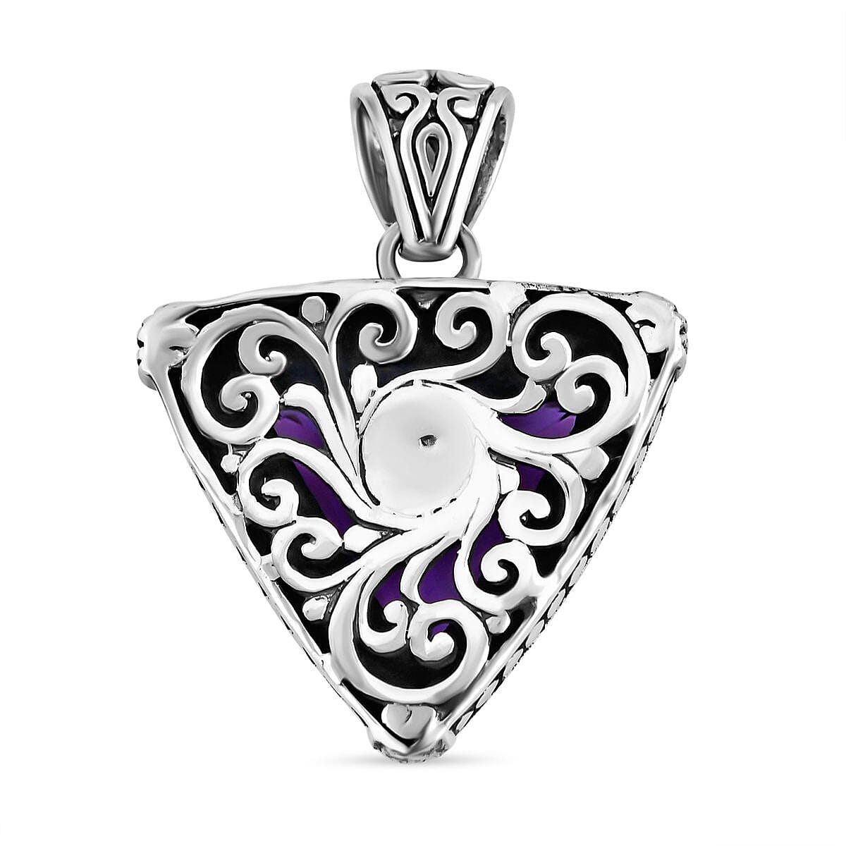 Bali Legacy African Amethyst Ring and Pendant in Sterling Silver 16.20 ctw (Del. in 7-10 Days) image number 9