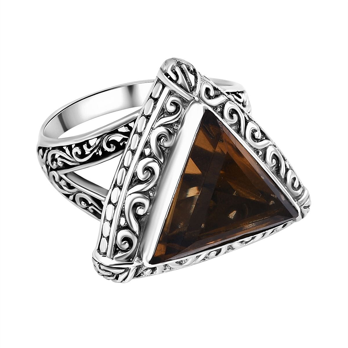 Bali Legacy Brazilian Citrine Ring (Size 8) and Pendant without Chain in Sterling Silver 16.40 ctw image number 2