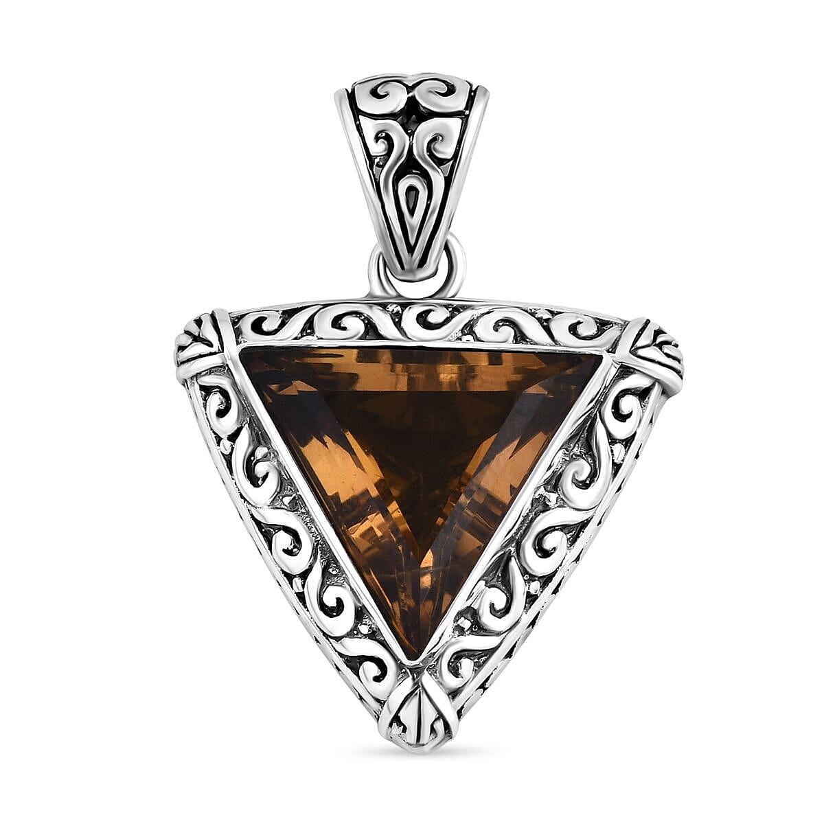 Bali Legacy Brazilian Citrine Ring (Size 8) and Pendant without Chain in Sterling Silver 16.40 ctw image number 6