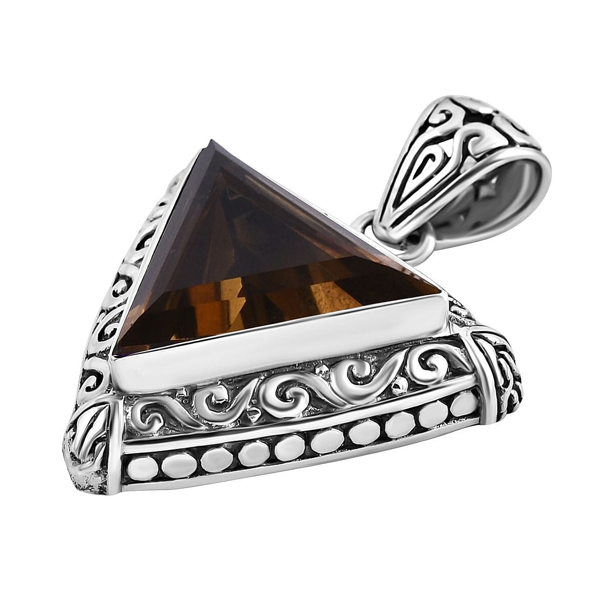 Bali Legacy Brazilian Citrine Ring (Size 8) and Pendant without Chain in Sterling Silver 16.40 ctw image number 7