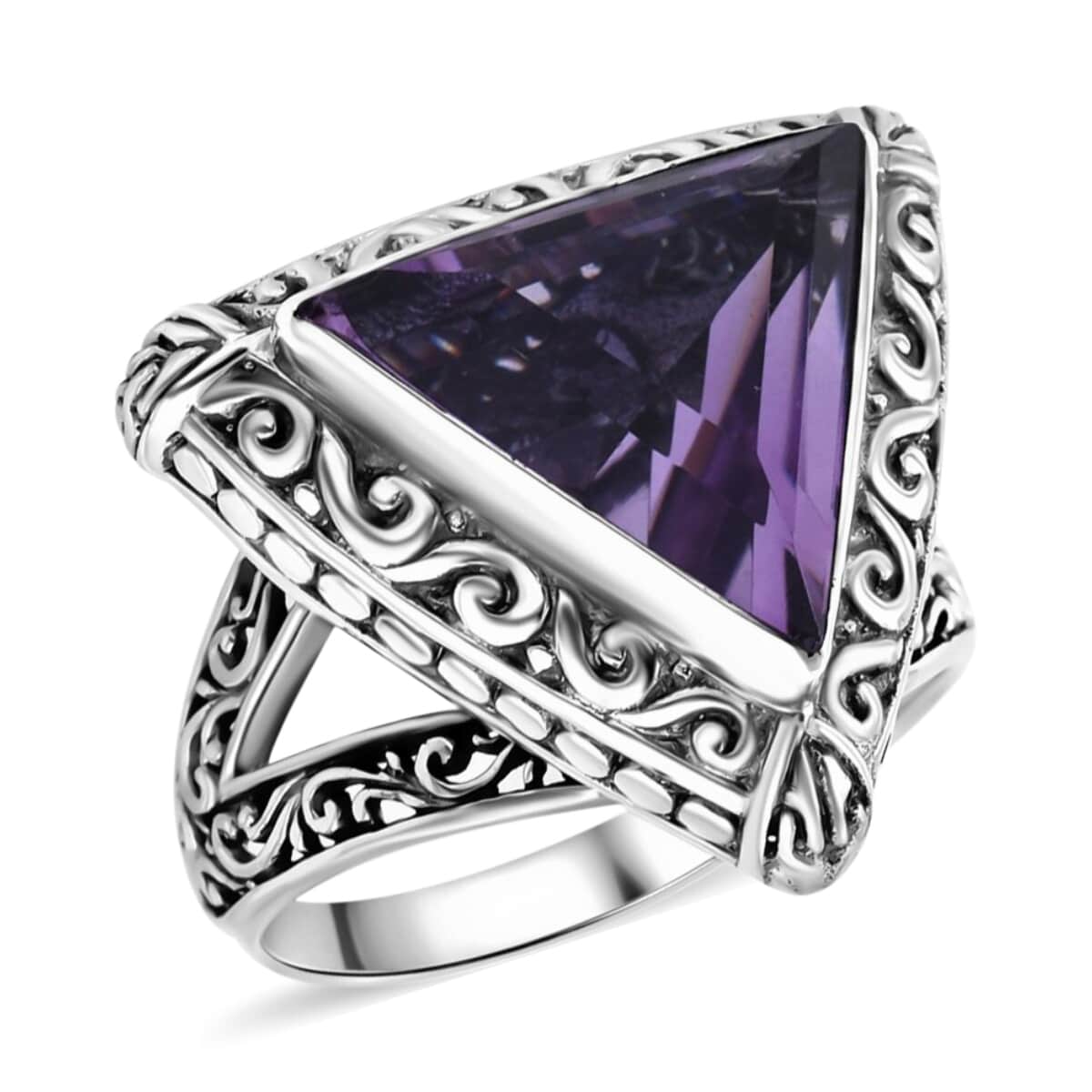 Bali Legacy Rose De France Amethyst Ring (Size 9) and Pendant in Sterling Silver 16.20 ctw image number 2