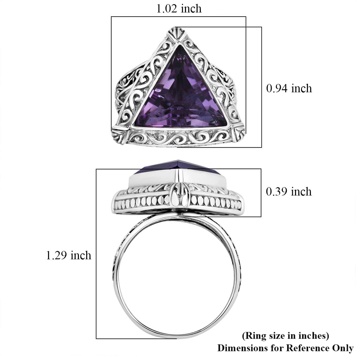 Bali Legacy Rose De France Amethyst Ring (Size 9) and Pendant in Sterling Silver 16.20 ctw image number 5