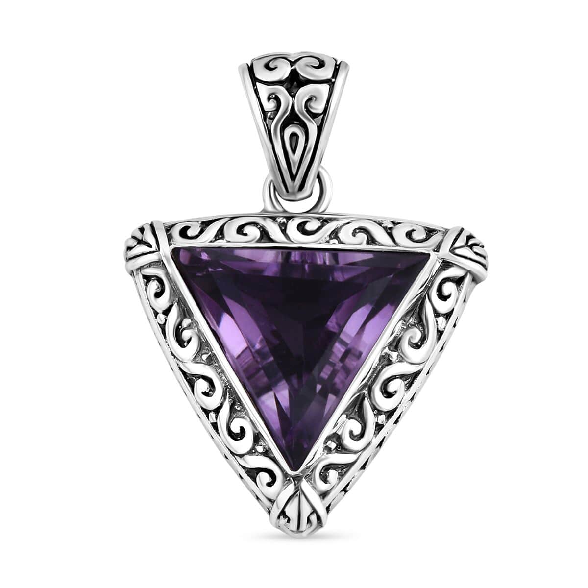 Bali Legacy Rose De France Amethyst Ring (Size 9) and Pendant in Sterling Silver 16.20 ctw image number 6