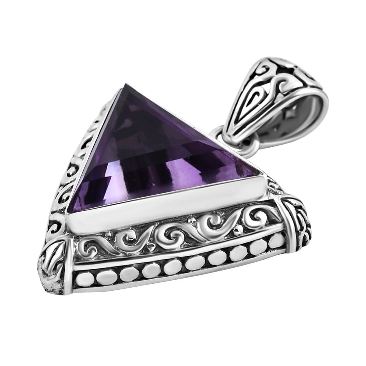 Bali Legacy Rose De France Amethyst Ring (Size 9) and Pendant in Sterling Silver 16.20 ctw image number 7