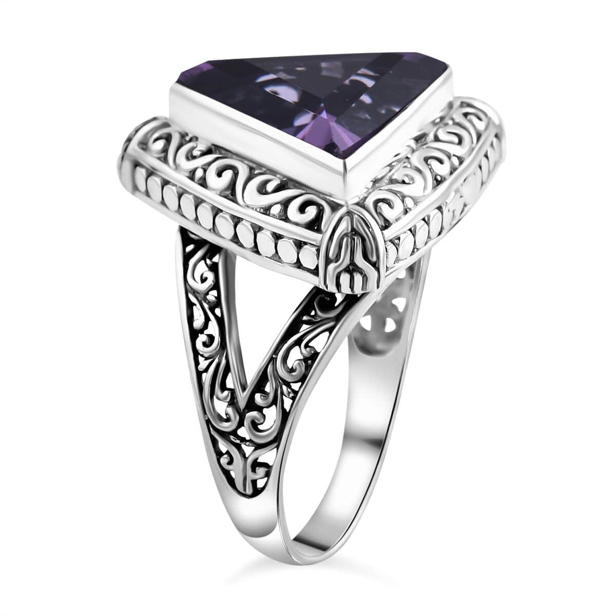 Bali Legacy Rose De France Amethyst Ring (Size 10) and Pendant in Sterling Silver 16.20 ctw image number 3