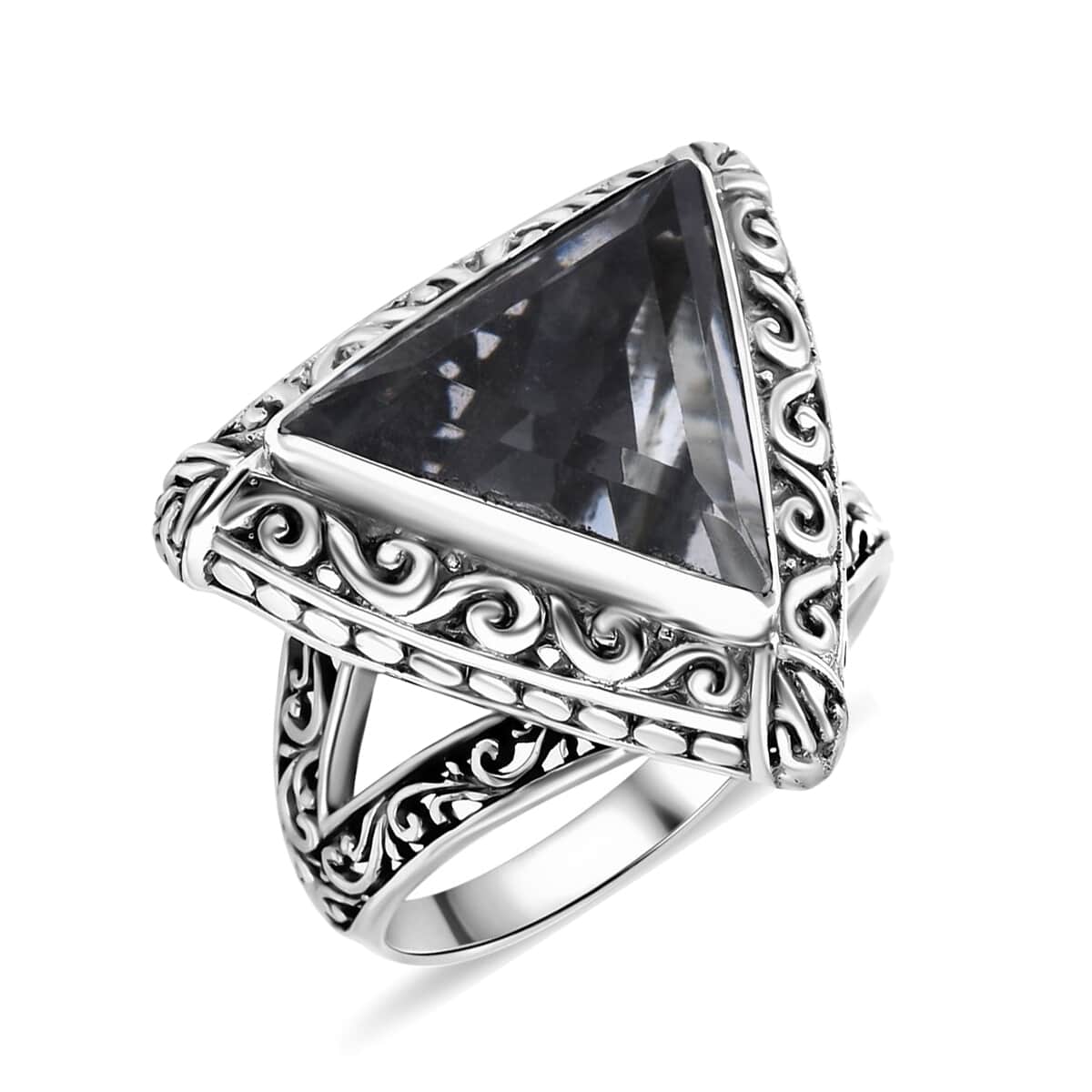 Bali Legacy Montezuma Prasiolite Ring (Size 6) and Pendant in Sterling Silver 16.20 ctw image number 2