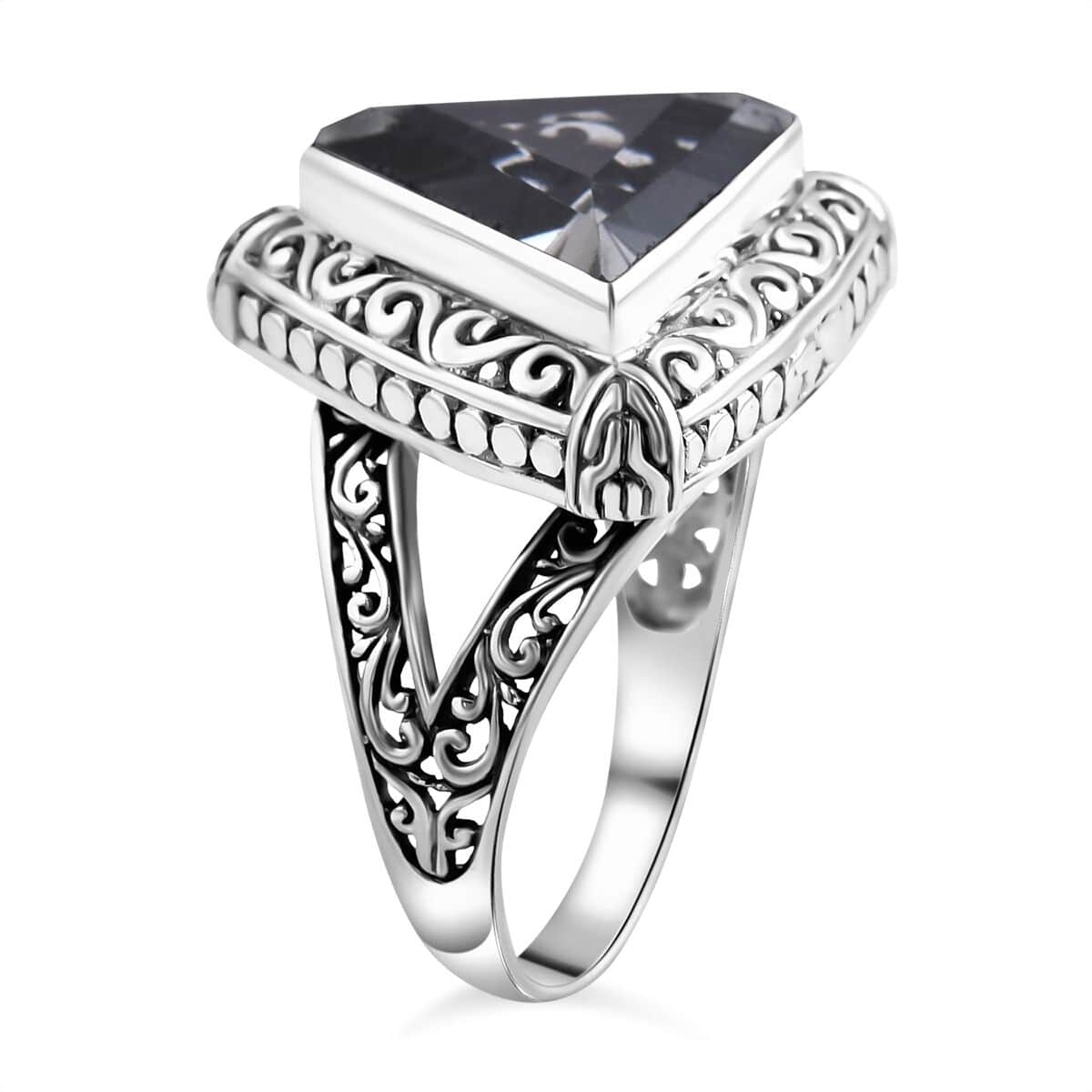 Bali Legacy Montezuma Prasiolite Ring (Size 6) and Pendant in Sterling Silver 16.20 ctw image number 3