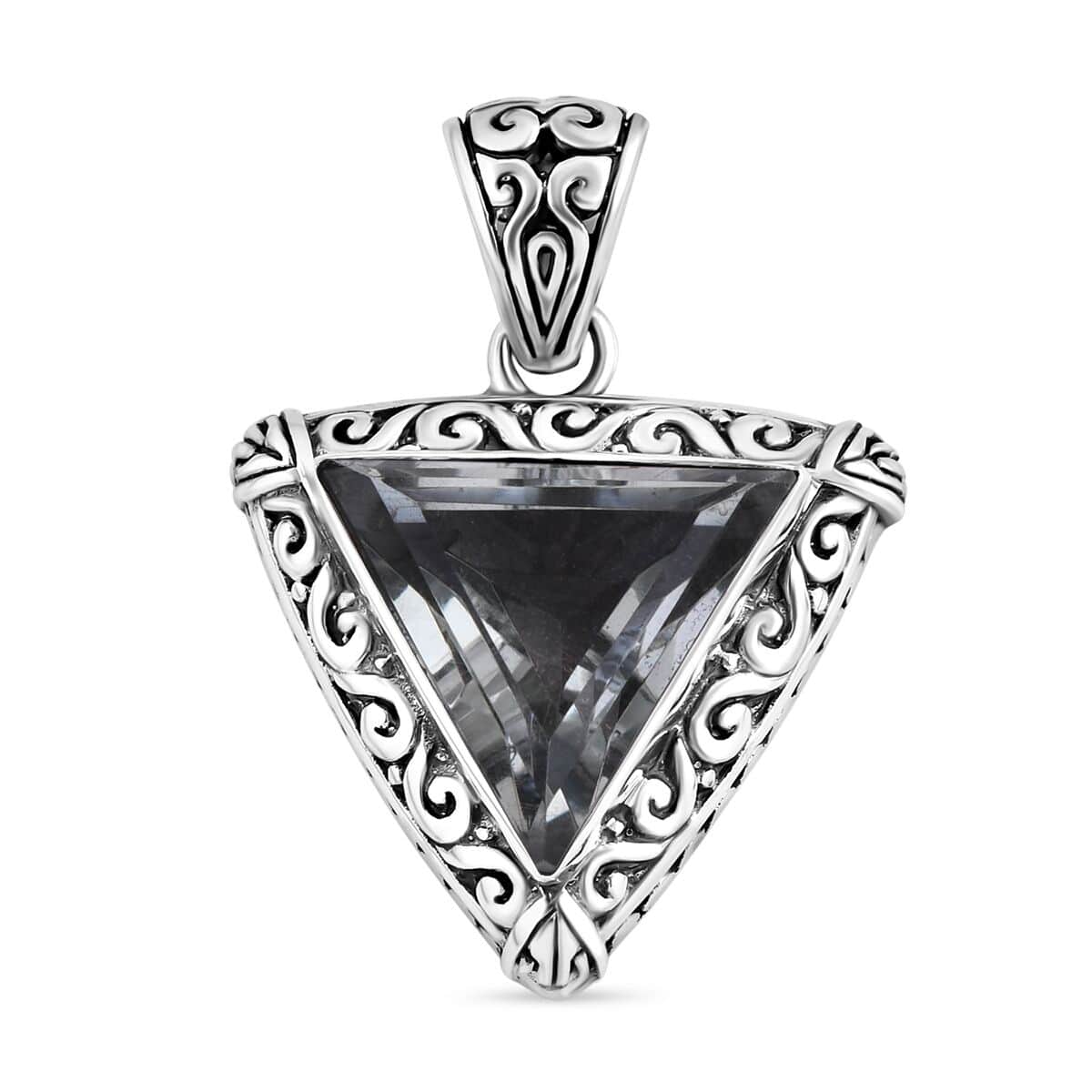 Bali Legacy Montezuma Prasiolite Ring (Size 6) and Pendant in Sterling Silver 16.20 ctw image number 6