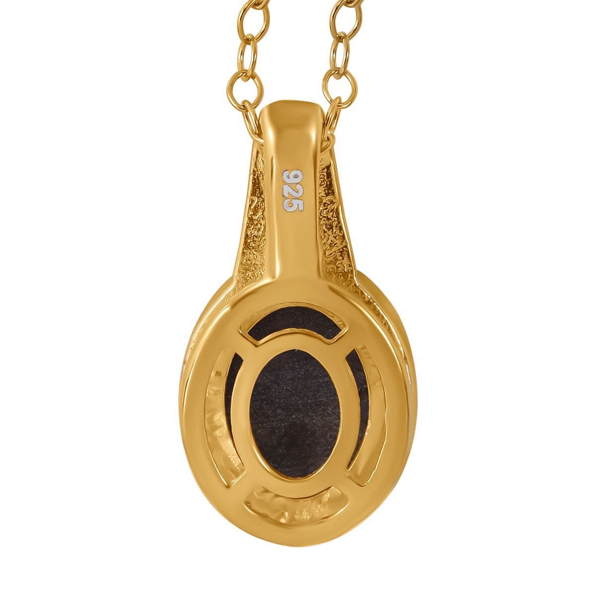 Natural Black Star Sapphire 4.35 ctw Pendant Necklace in Vermeil Yellow Gold Over Sterling Silver 18 Inches image number 3