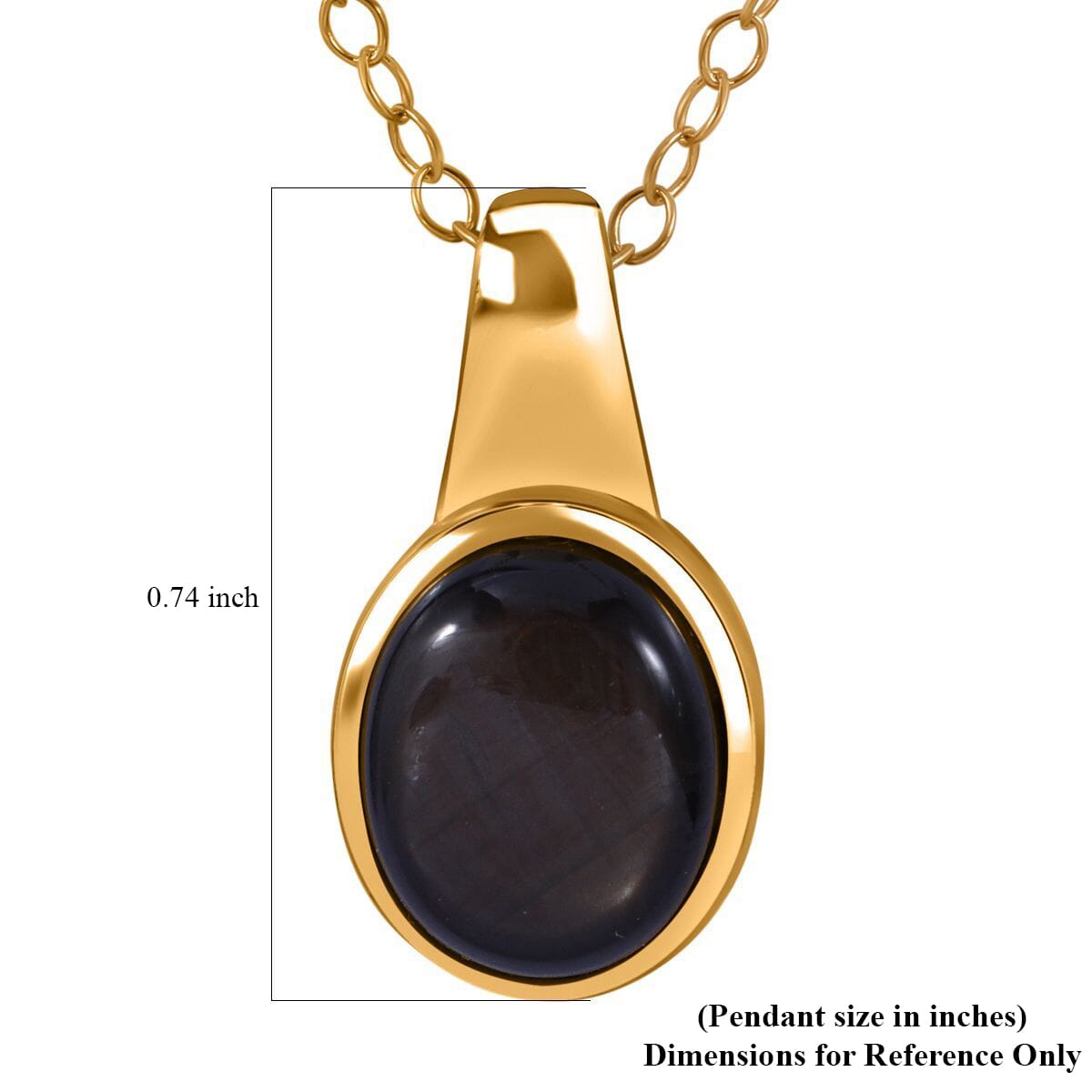 Natural Black Star Sapphire 4.35 ctw Pendant Necklace in Vermeil Yellow Gold Over Sterling Silver 18 Inches image number 5