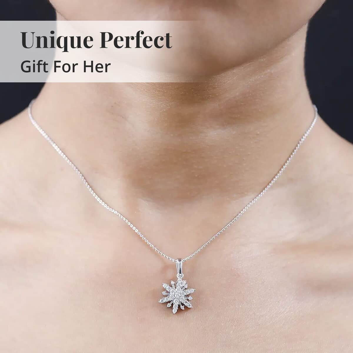 Moissanite Pendant Necklace 20 Inches in Platinum Over Sterling Silver 0.60 ctw image number 6