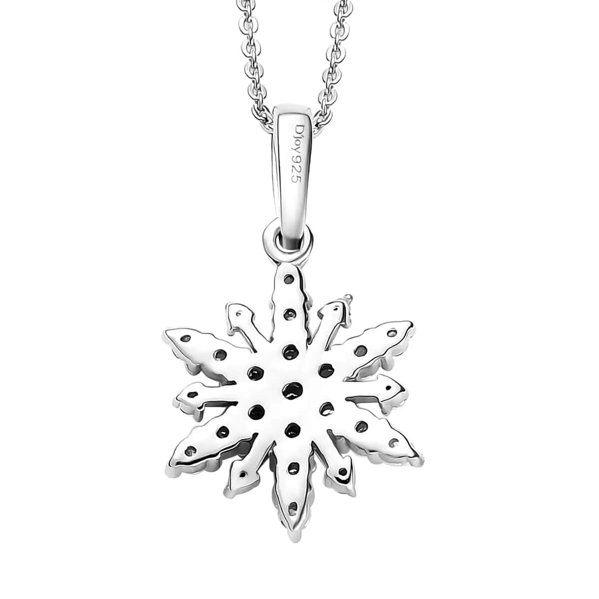 Moissanite 0.60 ctw Snowflake Pendant Necklace 20 Inches in Platinum Over Sterling Silver  image number 8