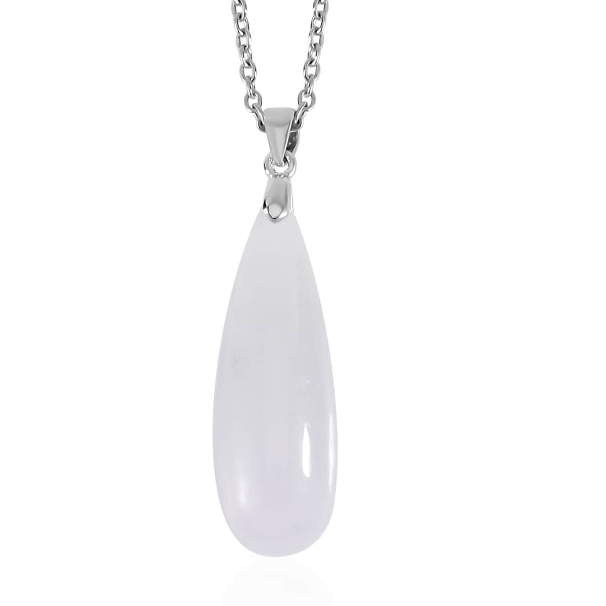 Natural Jade Drop Earrings and Pendant in Rhodium Over Sterling Silver with Stainless Steel Necklace 20 Inches 69.90 ctw image number 2