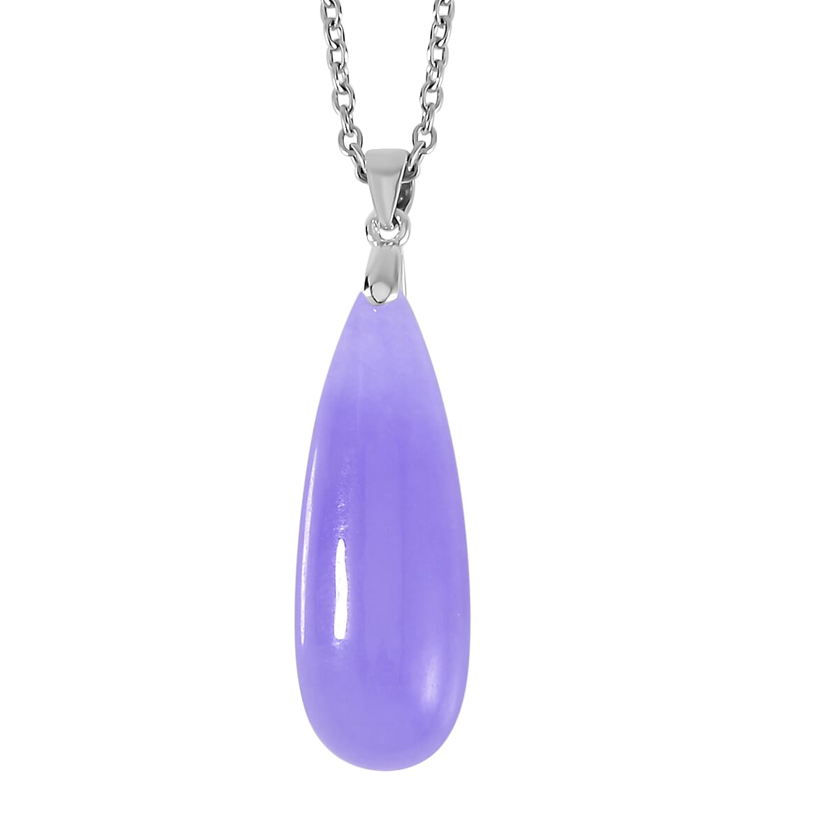 Purple Jade (D) Drop Earrings and Pendant in Rhodium Over Sterling Silver with Stainless Steel Necklace 20 Inches 69.90 ctw image number 2