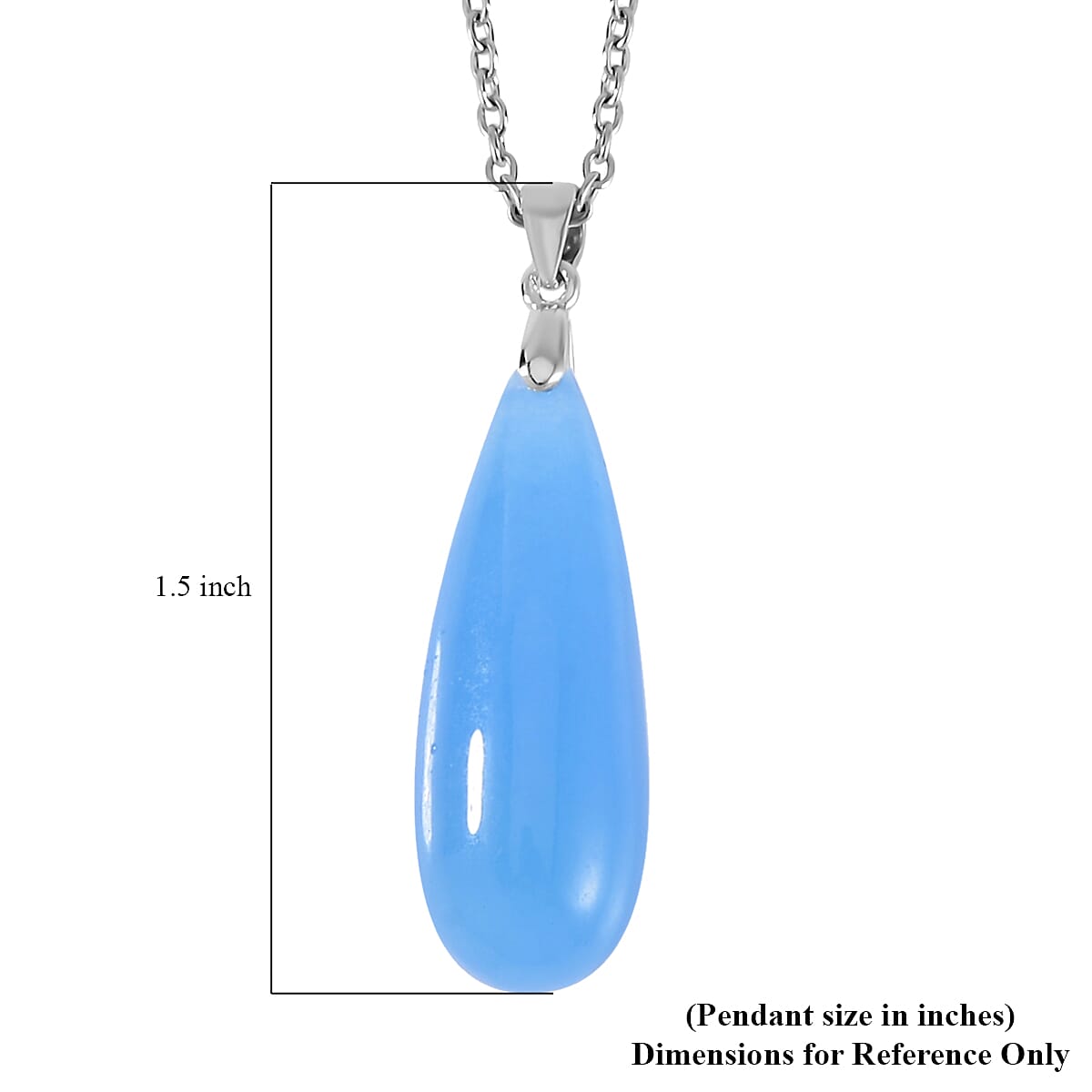 Blue Jade (D) Drop Earrings and Pendant in Rhodium Over Sterling Silver with Stainless Steel Necklace 20 Inches 69.90 ctw image number 4