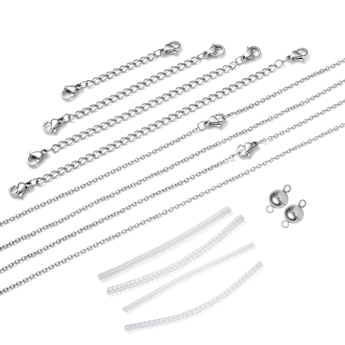 Magnetic Necklace Extender Set of 2 - Silver