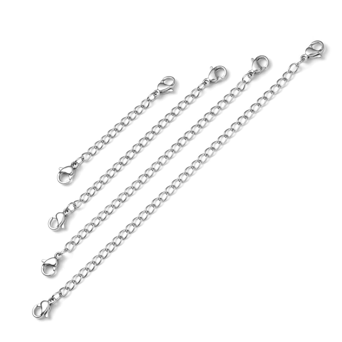 Set of 2pc 8mm Magnetic Lock, 4pcs Extender Chain with Lobster Lock (2, 3, 4, 5 In), 4pcs Ring Adjusting Spring Wire and 2pc Chain (20 Inches) in Stainless Steel image number 1