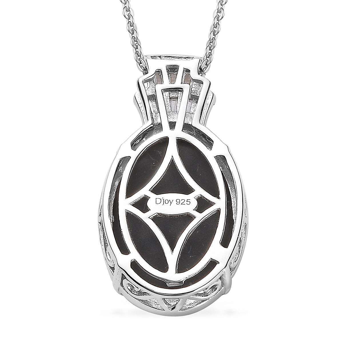 Doorbuster Boulder Opal Triplet and Moissanite Pendant Necklace 20 Inches in Platinum Over Sterling Silver 6.80 ctw image number 4