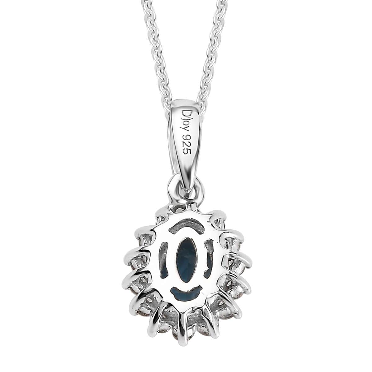 London Blue Topaz, White Topaz Lever Back Earrings, Sunburst Ring (Size 6.0) and Pendant Necklace 20 Inches in Platinum Over Sterling Silver 3.65 ctw image number 10
