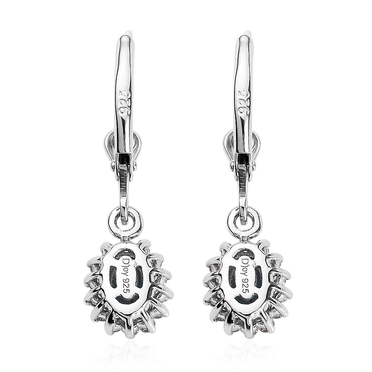 London Blue Topaz and White Topaz Lever Back Earrings, Sunburst Ring (Size 7.0) and Pendant Necklace 20 Inches in Platinum Over Sterling Silver 3.65 ctw image number 3