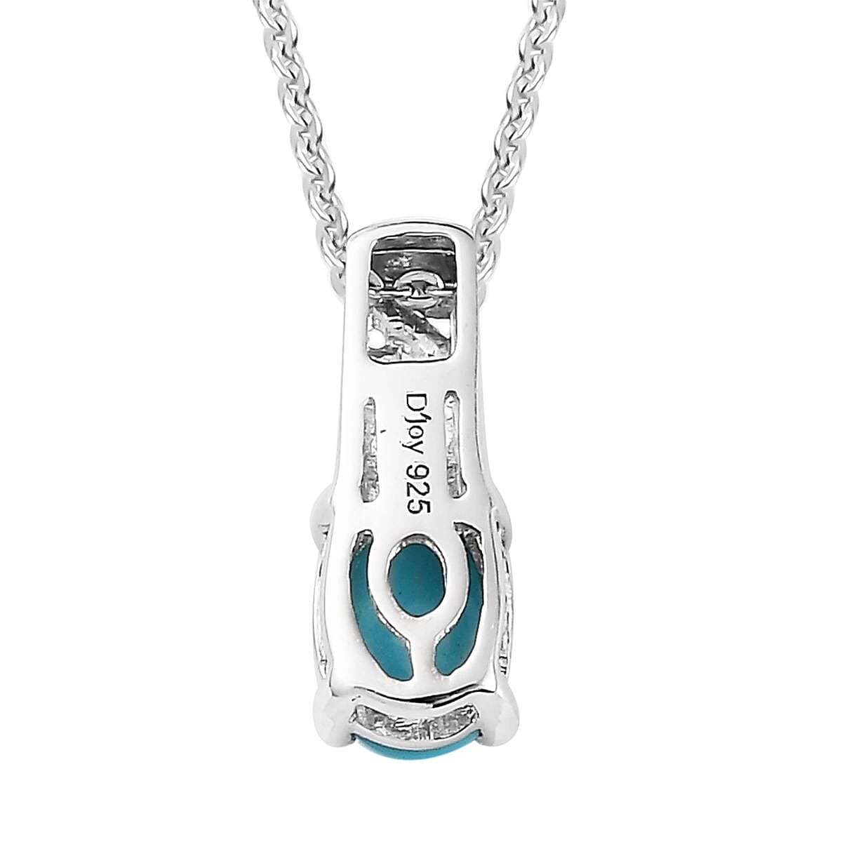 Sleeping Beauty Turquoise and Grandidierite Ring (Size 5.0) and Pendant Necklace 20 Inches in Platinum Over Sterling Silver 1.60 ctw