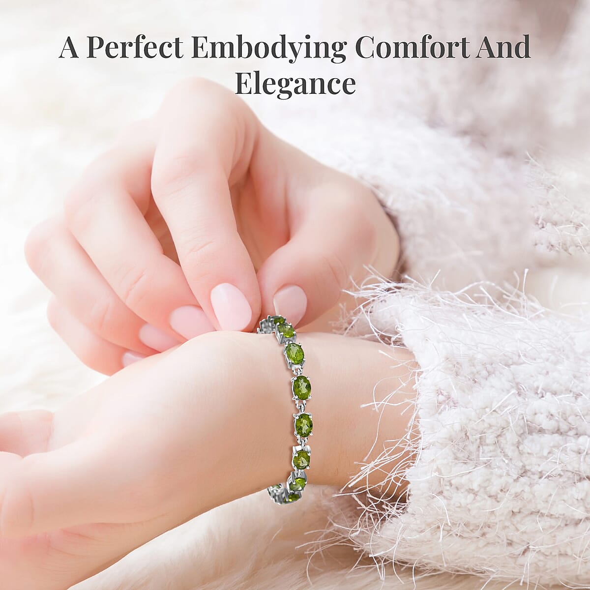 Peridot, White Topaz 3 Stone Ring (Size 7.0), Stud Earrings, Bracelet (7.25In) and Pendant in Platinum Over Sterling Silver 18.85 ctw image number 3