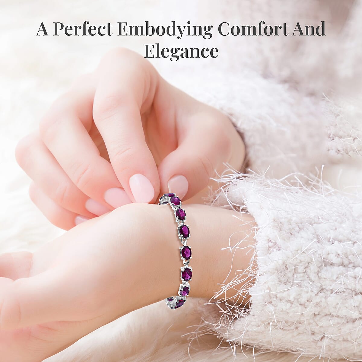 Orissa Rhodolite Garnet, White Topaz 3 Stone Ring (Size 5.00), Stud Earrings, Bracelet (7.25In) and Pendant in Platinum Over Sterling Silver 21.50 ctw image number 3