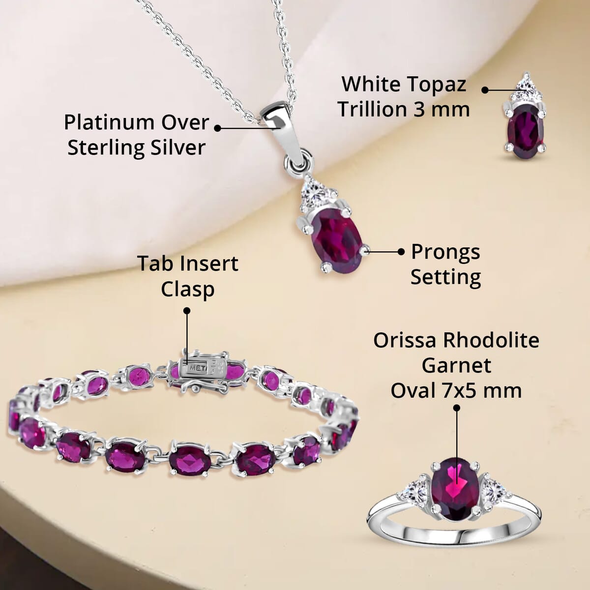 Garnet Oval Sterling Silver Stud Earrings - 3 Sizes Available Garnet Oval Sterling Silver Stud Earrings - 3 Sizes Available