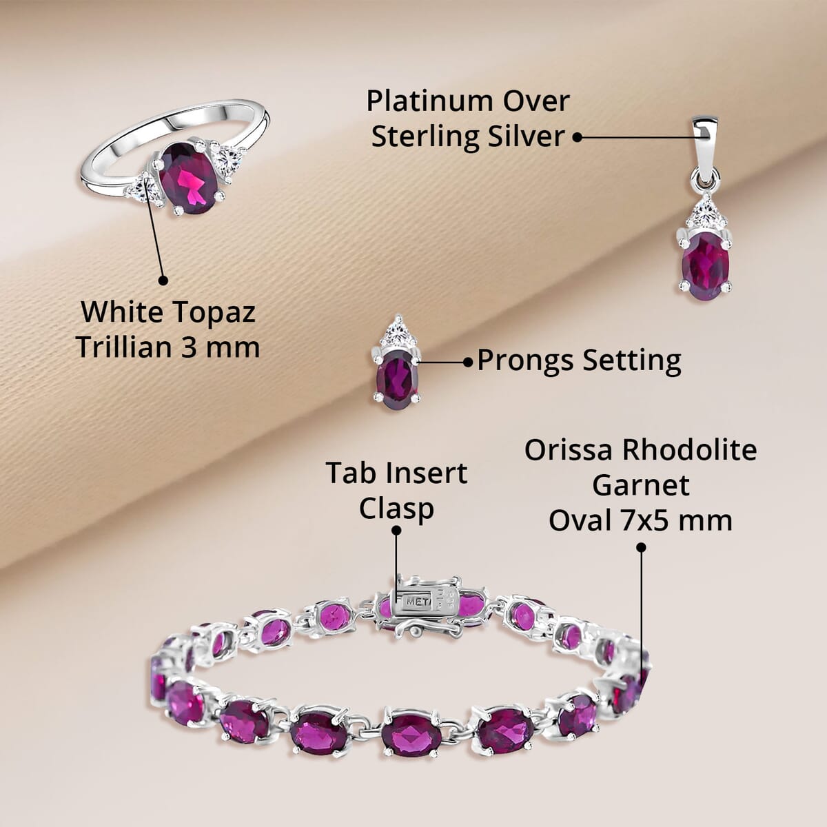 Garnet Oval Sterling Silver Stud Earrings - 3 Sizes Available Garnet Oval Sterling Silver Stud Earrings - 3 Sizes Available