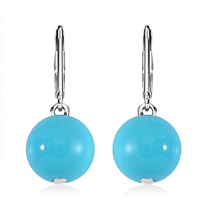 Sleeping Beauty Color Shell Pearl Necklace (20 Inches) and Earrings in Stainless Steel