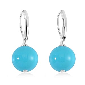 Sleeping Beauty Color Shell Pearl Necklace (20 Inches) and Earrings in Stainless Steel